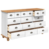 Chest of Drawer ASKIM White 79 x 40 x 133.5 cm Solid Pine wood 4105429