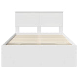 Bed Frame with Headboard White 137 x 203 cm Engineered Wood 3408858