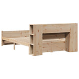 Bookcase Bed without Mattress 135x190cm Double Solid Wood Pine 3322431