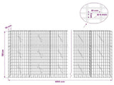 Gabion with 5 mm Wire and 5x10 cm Mesh 850x10x150 cm 3464483
