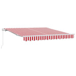 Retractable Awning Manual Red and white 350 x 250 cm Fabric 3330267