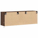 TV Wall Cabinet with LED Lights Brown Oak 130x31x45 cm 852305