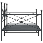 ZNTS Day Bed without Mattress Black 107x203 cm Steel 4104671