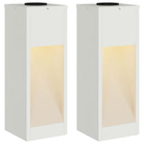 Solar Led Pathway Light 2 pcs White Cold Rolled Steel 879710