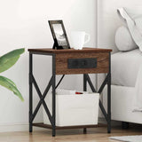 Bedside Cabinet 2 pcs Brown Oak 41 x 31 x 51 cm Engineered Wood 859514