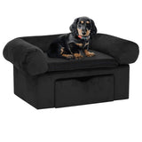 Dog Sofa with Drawer Black 75x50x38 cm Plush 171078