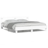 Bed Frame with LED without Mattress White 160x200 cm 3207532