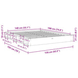 Bed Frame Oak Solid Oak Wood Double Bed Frame Rectangular 3324132