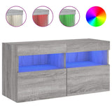 TV Wall Cabinet with LED Lights Grey Sonoma 80x30x40 cm 837207