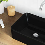 Wash Basin 40x30x13 cm Ceramic Black 143920