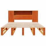 Bookcase Bed without Mattress Wax Brown 140x200 cm Solid Wood 3323877