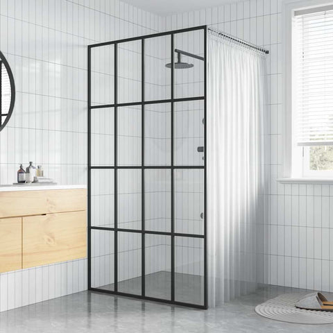 Walk-in Shower Screen Clear Tempered Glass 100x195 cm 145676
