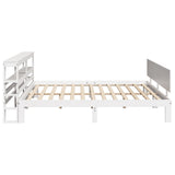 Bed Frame with Headboard without Mattress White 200x200 cm 3306095