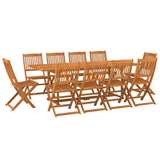 11 Piece Garden Dining Set 220x90x75 cm Solid Wood Acacia 3086989