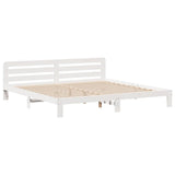 Bed Frame without Mattress White 180x200 cm Super King Solid Wood Pine 3309933