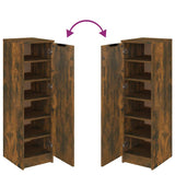 Shoe Cabinet Smoked Oak 30x35x100 cm Engineered Wood 817105