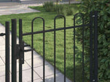Fence Gate "BOXTEL" Single Door with Arched Top Steel 1x1,2 m Black 146030
