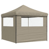 Foldable Party Tent Pop-Up with 2 Sidewalls Taupe 4004923
