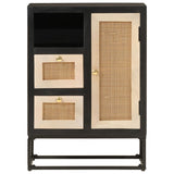 Sideboard Black 55x30x76 cm Solid Wood Mango and Iron 372001