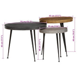 Coffee Table 3 pcs Multicolour Engineered Wood 373642