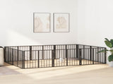 Dog Gate 10 pcs Black 80 x 60 cm Galvanised Steel 892013