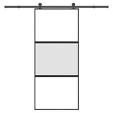 Sliding Door with Hardware Set 90x205 cm Tempered Glass&Aluminium 3332951