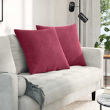 Sofa Pillows 2 pcs Wine Red 80 x 80 cm Corduroy Fabric 42014062