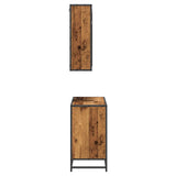 Bathroom Furniture Set with Door 2 pcs Old Wood Engineered Wood 3402320
