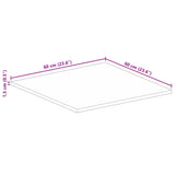 Table Top 60x60x1.5 cm Square Solid Wood Rough Mango 371325