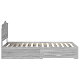 Bed Frame with Drawer Grey Sonoma 100 x 200 cm Engineered Wood 3413644