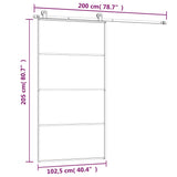 Sliding Door with Hardware Set 102,5x205 cm ESG Glass&Aluminium 3152150