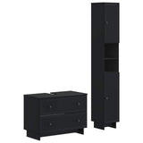2 Piece Bathroom Cabinet Set EDE Black Engineered Wood 3417496
