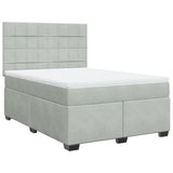 Box Spring Bed with Mattress Light Grey 140x190 cm Velvet 3290906