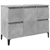 3 Piece Bathroom Furniture Set Concrete Grey Engineered Wood 3324950