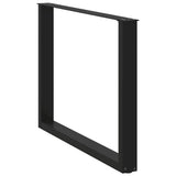 Dining Table Legs U-Shaped 2 pcs Black 100x cm Steel 4013196
