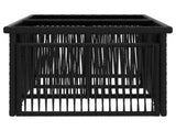 Garden Table Black 100 x 55 x 37 cm PE Rattan and Glass 42035136