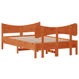 Bed Frame without Mattress Wax Brown 120x190 cm Small Double Solid Wood Pine 3216401