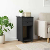 Rolling Cabinet Grey 34 x 39 x 65.5 cm Solid Pine Wood 42028354