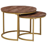 Nesting Coffee Tables 2 pcs Solid Mango Wood and Steel 4104644