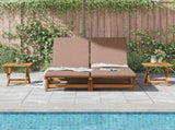 Sun Lounger Reclining with Cushion Taupe Solid Acacia Wood 3407702