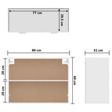 Hanging Cabinet Lyon White 80x31x60 cm Engineered Wood 801276
