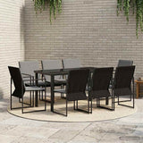 Garden Dining Set 9 pcs Black and Anthracite 160 x 80 x 73 cm 3448905