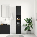 Bathroom Cabinet Black 30x30x183.5 cm Engineered Wood 802598