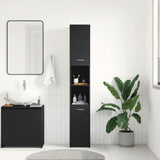 Bathroom Cabinet Black 30x30x183.5 cm Engineered Wood 802598
