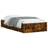 Bed Frame with Drawers without Mattress Smoked Oak 90x200 cm 3207298