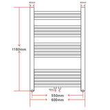Bathroom Radiator Central Heating Towel Rail Curve 600 x 1160 mm 140852