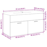ZNTS Bathroom Sink Cabinet with Built-in Basin Sonoma Oak 3324985