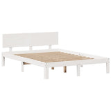 Bookcase Bed without Mattress White 160x200cm Solid Wood Pine 3322671
