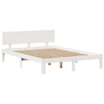ZNTS Bookcase Bed without Mattress White 160x200cm Solid Wood Pine 3322671