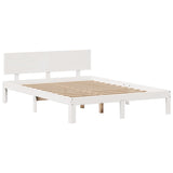 ZNTS Bookcase Bed without Mattress White 160x200cm Solid Wood Pine 3322671